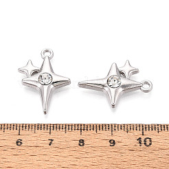 Rack Plating Alloy Crystal Rhinestone Pendants&nbsp;PALLOY-T091-37P