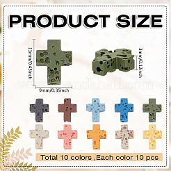 100Pcs 10 Colors Synthetic Lava Rock Beads&nbsp;G-ME0001-11
