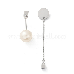 304 Stainless Steel Plastic Imitation Pearl Stud Earrings&nbsp;EJEW-Z089-19P