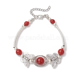 3Pcs Natural Carnelian & Amethyst & White Jade Beaded Braceleys&nbsp;BJEW-JB11665