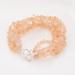 Chip Natural Gemstone Beaded Multi-Strand Bracelets&nbsp;BJEW-JB02321