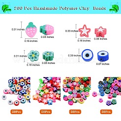 200Pcs 4 Styles Handmade Polymer Clay Beads&nbsp;CLAY-SZ0001-54