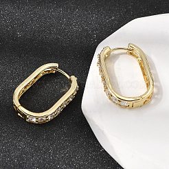 Rack Plating Brass Clear Cubic Zirconia Hoop Earrings&nbsp;EJEW-L308-04G