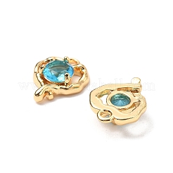 Brass Micro Pave Cubic Zirconia Pendants&nbsp;KK-A259-15G