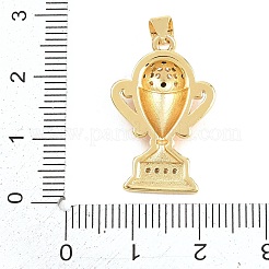 Football Brass Micro Pave Cubic Zirconia Pendants&nbsp;KK-A297-09E-G