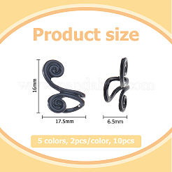 10Pcs 5 Colors Zinc Alloy Cuff Earrings for Women&nbsp;EJEW-HS0001-08
