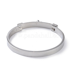 Tarnish Resistant Ring with Square 304 Stainless Steel Bangles&nbsp;BJEW-G700-04P