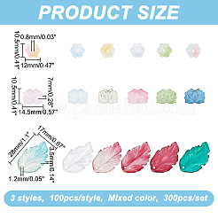 300Pcs 3 Style Glass Pendants&nbsp;GLAA-AR0001-43