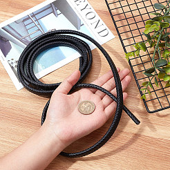 Flat Braided Leather Cord&nbsp;WL-WH0003-09B