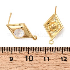 Glass Stud Earring Finding&nbsp;KK-P340-15G-03