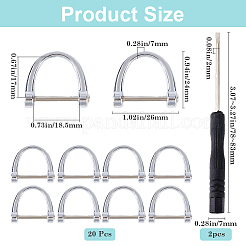 20Pcs Zinc Alloy Adjustable Alloy D Ring Clip Buckles for Bag Chain Strap with 2Pcs Iron Screwdriver&nbsp;FIND-GF0006-91C