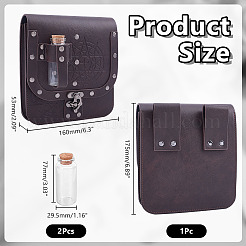 Rectangle PU Leather Medieval Waist Belt Bag with 2Pcs Glass Potion Bottles&nbsp;AJEW-WH0696-575A