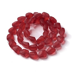 Transparent Frosted Glass Beads Strands&nbsp;FGLA-S001-02H