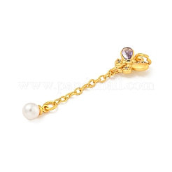Rack Plating Brass Micro Pave Cubic Zirconia Pendants&nbsp;KK-P277-01MG