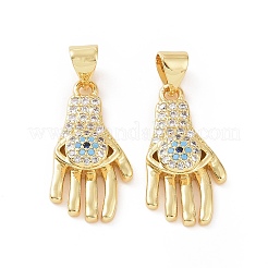 Brass Micro Pave Cubic Zirconia Pendants&nbsp;ZIRC-P106-05G
