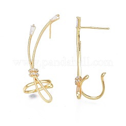 Cubic Zirconia Wrapped Knot Stud Earrings&nbsp;EJEW-N012-42