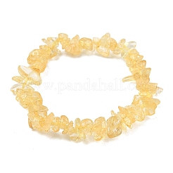 Natural Citrine Chip Beads Stretch Bracelet for Women&nbsp;BJEW-AL00003-03