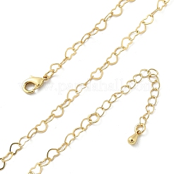 Brass Heart Link Chain Necklaces&nbsp;NJEW-A042-10G