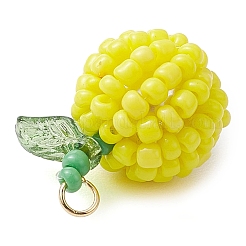 5Pcs 5 Colors Handmade Seed Beads Pendants&nbsp;PALLOY-TA00159