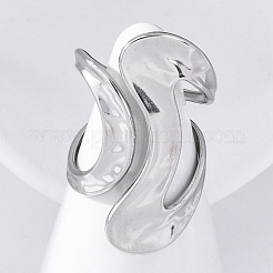 304 Stainless Steel Open Cuff Rings for Women&nbsp;RJEW-F174-08P