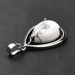 Natural Howlite Pendants&nbsp;G-B033-04P-15