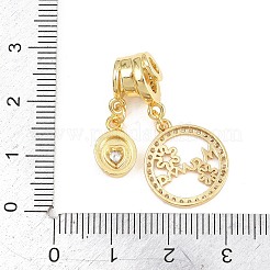 Mother's Day Brass Micro Pave Clear Cubic Zirconia Pendants&nbsp;KK-H268-06G-02