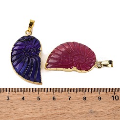 Natural Agate Crystal Electroplate Conch Pendants&nbsp;G-F168-14-M