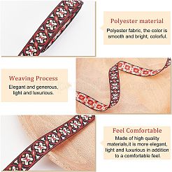 Ethnic Style Polyester Ribbons&nbsp;OCOR-WH0074-30