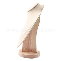 Microfiber Wooden Necklace Displays&nbsp;NDIS-O008-03A-L