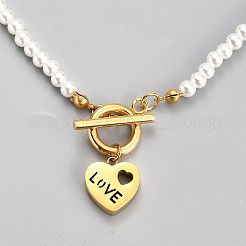 304 Stainless Steel Pendant Necklaces&nbsp;NJEW-B0001-10G