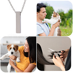 304 Stainless Steel Rectangle Pendant Urn Ashes Necklaces&nbsp;NJEW-WH0036-031P