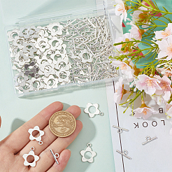 120Pcs Flower Tibetan Style Alloy Toggle Clasps&nbsp;FIND-SP0001-59