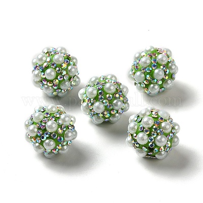 Polymer Clay Rhinestone Beads&nbsp;RGLA-D050-01B-1