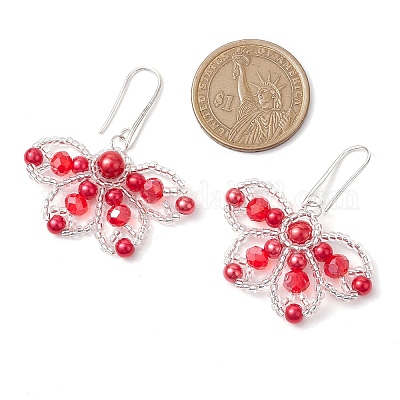 Butterfly Brass Dangle Earrings&nbsp;EJEW-MZ00265-1