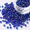 6/0 Glass Seed Beads, Trans. Colors Rainbow, Round, Blue, Size: about 4mm in diameter, hole:1.5mm, about 1000pcs/100g