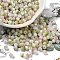 Two Tone Baking Paint Glass Seed Beads, Faceted Bicone, Yellow Green, 4.5x4mm, Hole: 1mm, about 6428pcs/pound