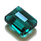 Imitation Austrian Crystal Beads, Grade AAA, K9 Glass, Faceted, Rectangle, Dark Cyan, 8x9.5x5mm, Hole: 0.9~1mm