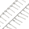 Handmade Brass Long Stick Chains, for Necklaces Bracelets Making, Long-Lasting Plated, Soldered, with Spool, Platinum, 5x1x0.5mm, about 16.40 Feet(5m)/Roll