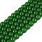 Imitation Jade Glass Beads Strands, Round, Green, 6~6.5mm, Hole: 1.4mm, about 67~70pcs/strand, 14.76 inch~15.16 inch(37.5~38.5cm)