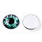 Glass Cabochons, Half Round with Eye, Dark Turquoise, 20x6.5mm