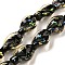 Handmade Dichroic Foil Glass Beads Strands, Leaf, Bisque, 18x13x6.5mm, Hole: 1.5mm, about 19pcs/strand, 13.19''(33.5cm)