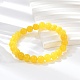 Natural Yellow Jade Bead Stretch Bracelets&nbsp;BJEW-K212-B-038-1