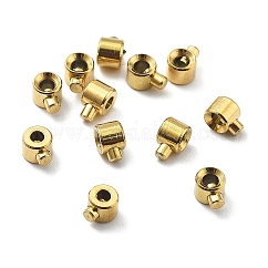 Ion Plating(IP) 304 Stainless Steel Crimp Beads, Loose Spacer Beads, Rondelle, Golden, 3.5~4.2x3x2.5mm, Hole: 0.7mm