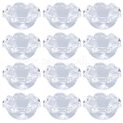 20Pcs Glass Bead Cone for Wind Chimes Making, Multi-Petal, Flower, Clear, 21x13mm, Hole: 2mm