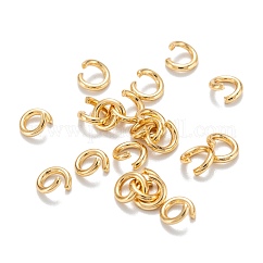 304 Stainless Steel Open Jump Rings, Round, Real 24k Gold Plated, 18 Gauge, 5x1mm