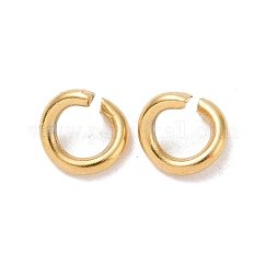 Ion Plating(IP) 304 Stainless Steel Open Jump Rings, Round, Real 18K Gold Plated, 18 Gauge, 5x1mm, Inner Diameter: 3mm