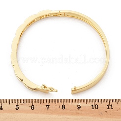 Brass Micro Pave Clear Cubic Zirconia Hinged Bangles for Women&nbsp;BJEW-K274-07G