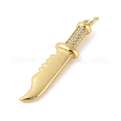 Brass Micro Pave Clear Cubic Zirconia Pendants&nbsp;ZIRC-C010-01G