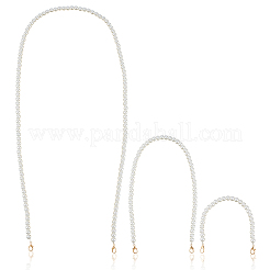 3Pcs 3 Styles Plastic Imitation Pearl Round Beaded Bag Chains&nbsp;PURS-CN0001-02