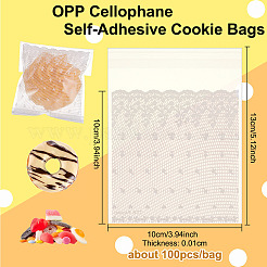 OPP Cellophane Self-Adhesive Cookie Bags&nbsp;OPP-WH0008-04C